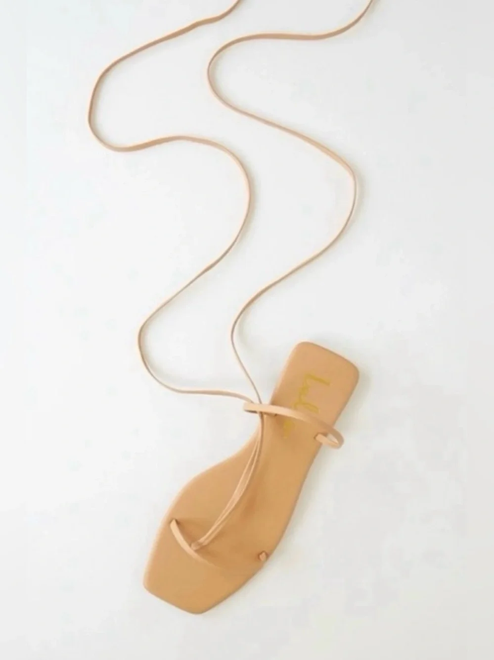 NIB Lulu’s Aisya Tan Lace-Up Flat Sandals 5.5